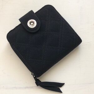 Vera Bradley Mini Zip Black Wallet